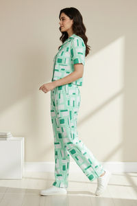 Zivame 2 Mile Fashion Knit Cotton Loungewear Set - Brook Green — thumbnail 4